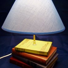Candeeiro de livro antigo, azul 