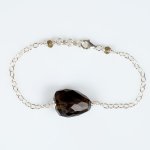 Pulseira 'Meu Precioso em Quartzo Fumado' Prata 925