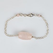 Pulseira 'My Precious in Rose Quartz' Prata 925