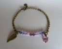Bracelete de corrente fina de bronze Violeta