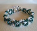 Pulseira Silky White Teal Bracelet