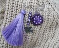 Broche de Amizade Púrpura com Pompon 