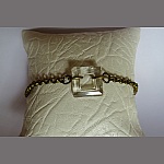 Bracelete corrente de bronze Cristal Quadrado