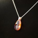 Colar de prata pendente Swarovski Tear Copper