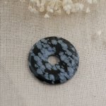 Donut de pedra obsidiana Floco de neve diâmetro 40 mm