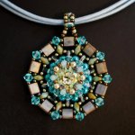 Pingente colar Twina Turquoise verde