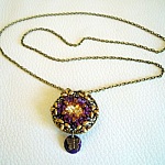 Collier médaillon Anne Violet en kit
