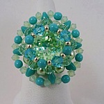 Kit bague Hélios vert d'eau turquoise