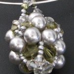 Pingente Swarovski Kit Mauri Khaki & Grey