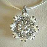 Pendentif médaillon Rose blanche en kit