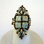 Kit de anéis de seda verde bronze