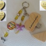 Chaveiro Chaveiro coração usb chave para gravar Cabochon & borboleta