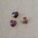 Swarovski Crystal Heart Pendant 11 mm Sombra Lilás de Cristal