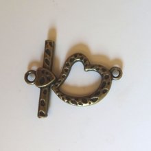 21 mm Coração de Bronze T-Clasp