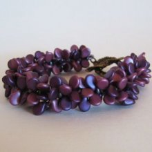 Kit Pulseira Pip Burgundy Duo Beads