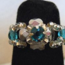 Anel em kit Lolita Strass Blue Turquoise