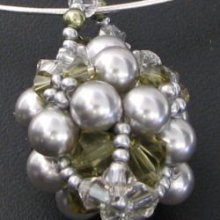 Pingente Swarovski Kit Mauri Khaki & Grey