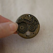 Medalhão redondo de bronze Steampunk 