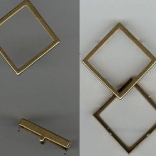 Cenário quadrado escavado de 20mm folheado a ouro