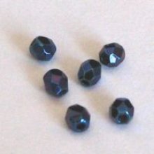 Facet 3mm Azul Iridescente x 20
