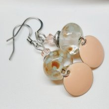 brincos de desenhador de cores nuas com contas de vidro exclusivas fiadas à mão