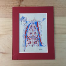 Letra A iluminada em estilo gótico