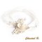 Pulseira de renda de marfim com flor de seda e punho de casamento de strass