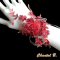 Glamorosas rendas vermelhas e pulseira de casamento de rhinestone