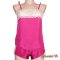 Fuchsia silk camisole + boxer shorts