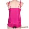 Fuchsia silk camisole + boxer shorts