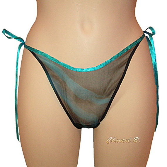 Tanguinha turquesa e chiffon de seda preta - 10% DESLIGADA 2 COMPRAS