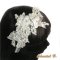 fita de cabelo rendas Calais marfim acessório de casamento fita de seda flor rhinestone