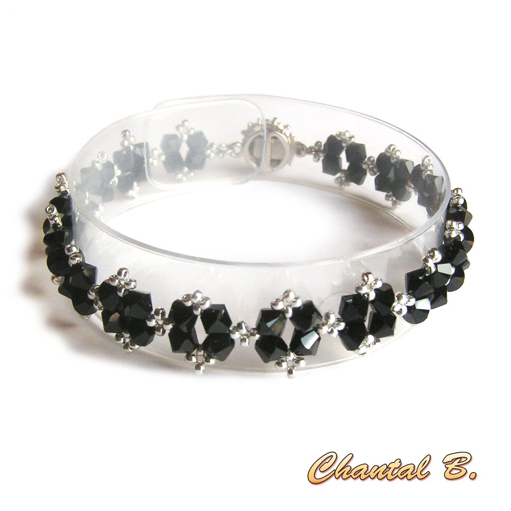 brincos de cristal swarovski preto e prata noite de núpcias