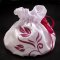 Bolsa de Casamento Fuchsia Flores de Cetim Branco 