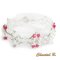 bracelete pérolas de cristal swarovski vermelho e prata tecida