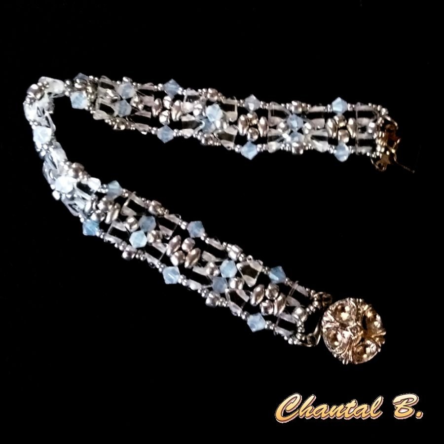 Pulseira de cristal Swarovski e pulseira de prata para casamentos