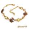 bracelete swarovski missangas tecidas de bronze boheme verde e ouro