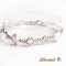 bracelete swarovski missangas swarovski cristal AB boheme rosa e casamento romântico em prata