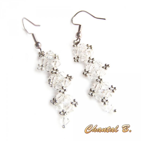 bracelete rom&acirc;ntica swarovski swarovski missangas tecidas cristal e prata