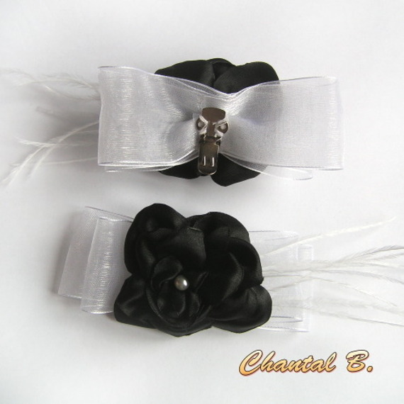 clipes sapatos de casamento organza preto cetim organza branco shabby chic