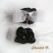 clipes sapatos de casamento organza preto cetim organza branco shabby chic