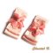 presilhas para sapatos de casamento laço de renda de cetim e flor de seda rosa salmão