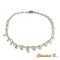 colar de pérolas tecidas pérolas de cristal swarovski branco e noite de núpcias de prata
