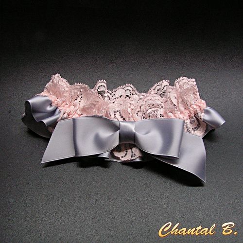 anel de casamento almofadado almofadado de laço de salmão cinzento em forma de laço Graziella