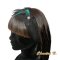 Renda para cabelo turquesa e penas azul turquesa e preto