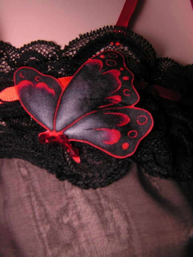 Conjunto de borboleta de seda preta Alix Lingerie Dia dos Namorados