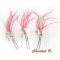  Conjunto de 3 alfinetes para cabelo de flor de carrapito vermelho alfinetes para cabelo flor de seda de casamento em penas vermelhas