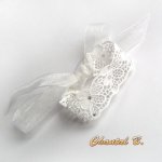 pulseira de rendas guipura branca de casamento romântico acessório