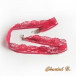 faixa de cabelo vermelho em renda fina vermelha FRAMBOISE