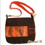 Bolsa de chocolate Marion e seda laranja com tiracolo ajustável